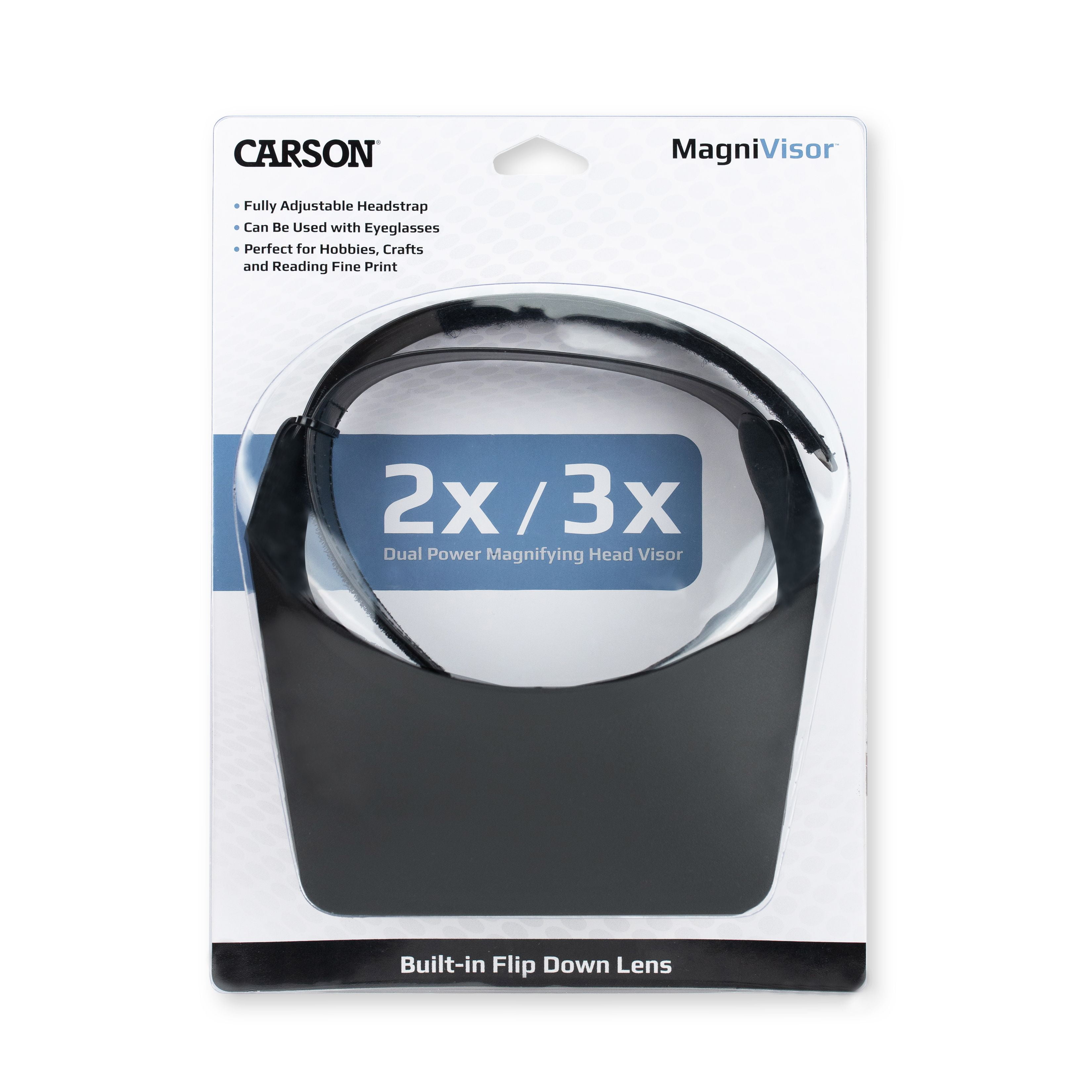 Carson MagniVisor 2x/3x Magnifying Glass, Comfortable Visor Magnifier (MV-23)