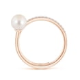 thumbnail image 2 of Angara Freshwater Cultured Pearl Spiral Wrap Ring in 14K Rose Gold for Women | June Birthstone Jewelry for Her, 2 of 8