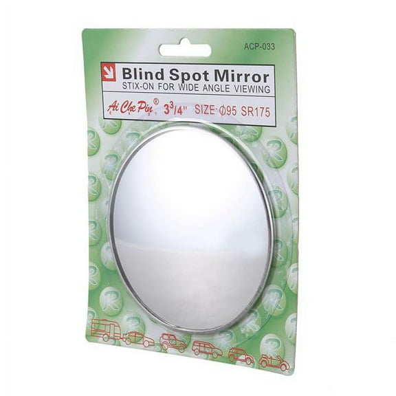 Silver Tone 3.7 inch Dia Round Rear View Blind Spot Mirrors for Car