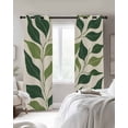 thumbnail image 4 of Green Botanical Leaves Kitchen Curtains Farmhouse Rustic Tropical Cafe Short Curtains for Bathroom Blackout Window Curtain Grommet Small Window Treatment Tier Drapes for Bedroom Living Room 42"x45"x2, 4 of 9