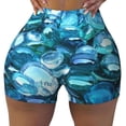 thumbnail image 2 of Daiia Blue Kyanite Pattern Women's Workout Shorts Biker Shorts - High Waisted Workout Spandex Tummy Control Gym Running Yoga Shorts-XX-Large, 2 of 8