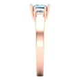 thumbnail image 3 of Three-Stone Engagement Ring for Women - 1.11ct Simulated Blue Diamond in 14K Rose Gold Promise Ring, 3 of 6