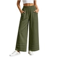 thumbnail image 3 of Liuinsasek Cotton-Linen Pants for Women Solid-Color Loose Casual High Waist Slimming Elastic Waistband Lightweight Trousers, 3 of 10