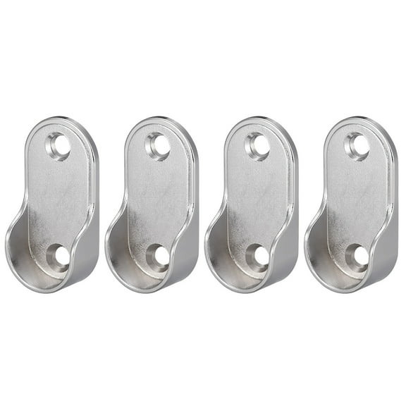 Zinc Alloy Oval Closet Wardrobe Rod End Supports Fit Rod Dia 22mm 4PCS