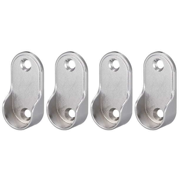 Soportes de Extremo de Varilla de Closet Ovalados de Aleación de Zinc para Varilla de 22mm 4PCS