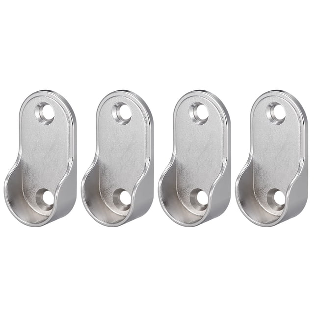 Soportes de Extremo de Varilla de Closet Ovalados de Aleación de Zinc para Varilla de 22mm 4PCS