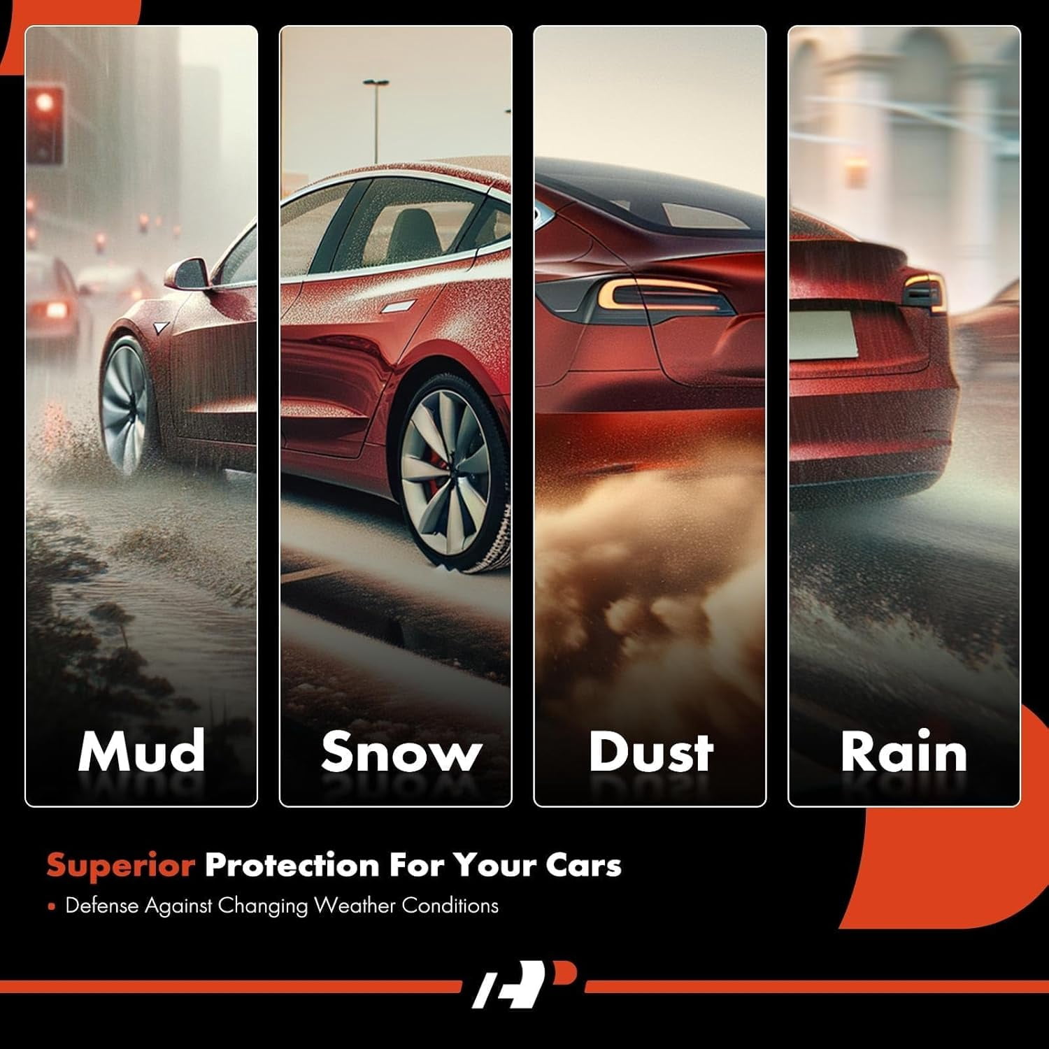 A-Premium 4 Pcs Mud Flaps Splash Guards Fender Mudguard Compatible with Tesla Model Y 2020 2021 Front and Rear