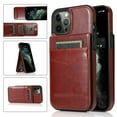 thumbnail image 1 of Feishell Fit for iPhone 12 / 12 Pro Phone Case with ID Credit Card Slots,Shockproof Premium PU Leather Magnetic Buckle Vertical & Horizontal Kickstand Back Flip Wallet Protective Phone Cover,Brown, 1 of 14