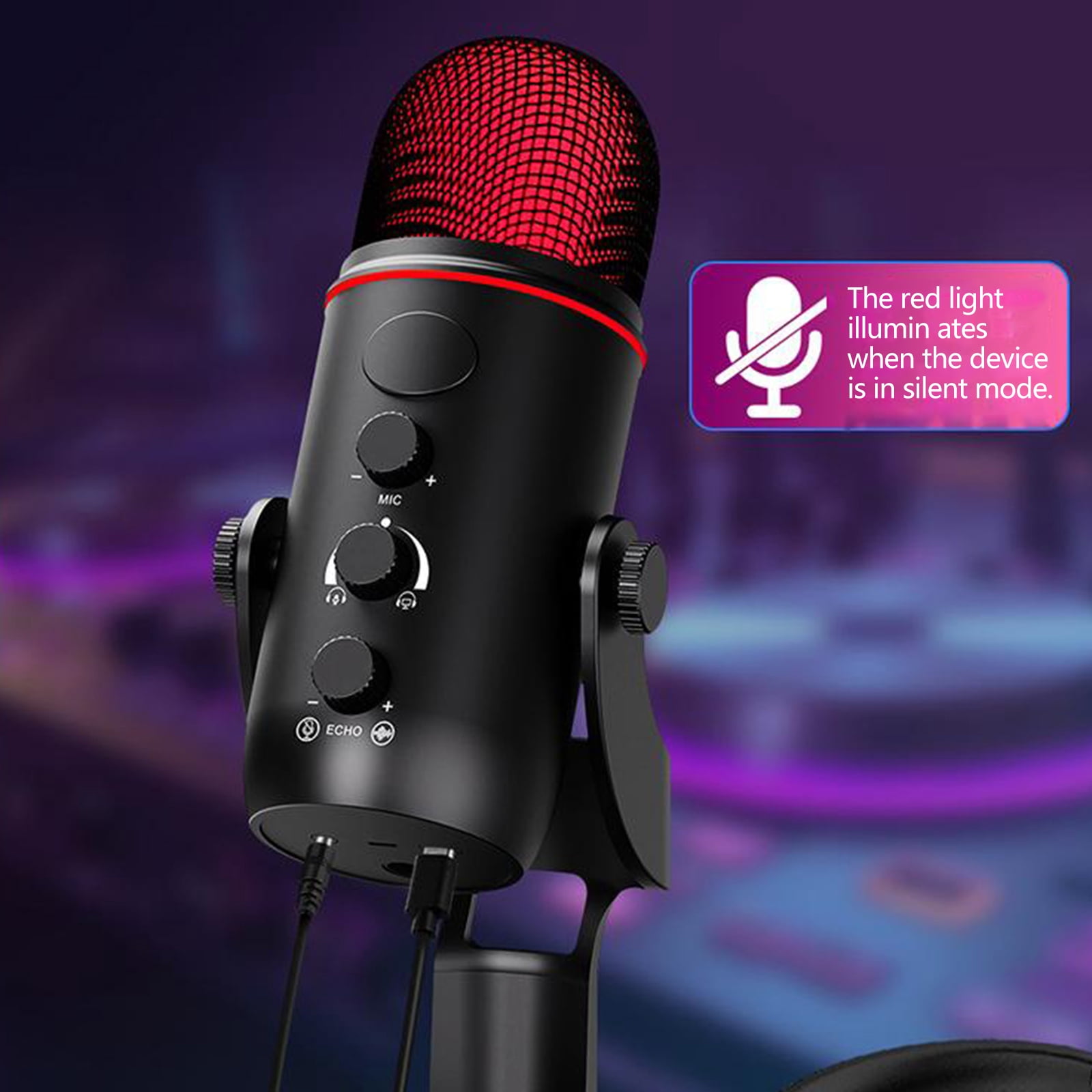 Professional USB Condenser Microphones with Advanced Noise Reduction and Volumes Control Plugs and Play for Mobile Gaming Streaming Podcasts