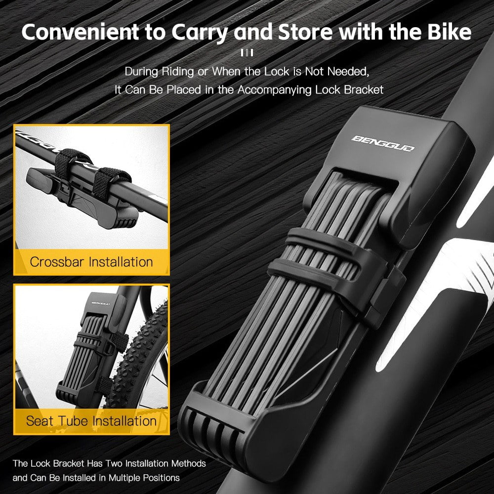 BENGGUO Portable Folding Bike Lock 76.7cm for Bicycle and Motorcycle