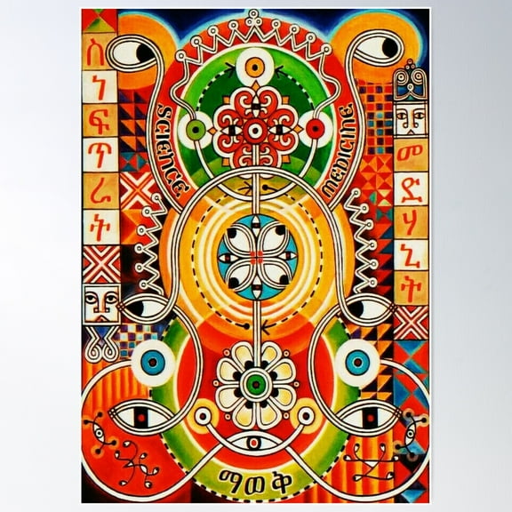 Ethiopian Abstract Art Poster Wall Art, Modern Wall Decor For Living Room Bedroom, 24x36 UNFRAMED