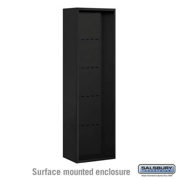 Salsbury Industries  32.25 x 57.875 x 17.5 in. Surface Mounted Enclosure Mailbox for 3716 Single Column Unit, Black