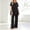Black, variant on WIZUTIZ Women's Fashion Solid Color Round Neck Short Sleeve Elastic Waist Wide Leg Pants Loose Pajama Set Cozy Loungewear Soft 2 Piece Sleepwear
