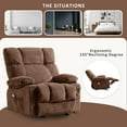 thumbnail image 6 of JONPONY Manual Recliner Chair with Heat Therapy and Massage Function, Heavy Duty Reclining Mechanism Massage Chair, Elderly Single Rocker Sofa with Cup Holders for Bedroom Home Theater,Brown, 6 of 13