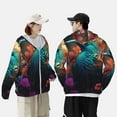 thumbnail image 5 of Fotbe Colorful Flower Bird Men's Women's UPF 50+ Sun Protection Jacket Hooded Cooling Shirt with Pockets Hiking Outdoor Performance-XX-Large, 5 of 8