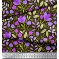 thumbnail image 2 of Soimoi Brown Cotton Duck Fabric Artistic Leaf & Floral Decor Fabric Printed Yard 42 Inch Wide, 2 of 3