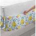 thumbnail image 2 of Fruit Bed Skirt, Pastel Colored Hand Drawn Abstract Vegan Food Design Organic Composition Lemon Kiwi, Elastic Bedskirt Dust Ruffle Wrap Around for Bedding Decor, 4 Sizes, Multicolor, by Ambesonne, 2 of 2