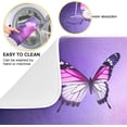 thumbnail image 2 of Purple Flowers Butterflies Dish Drying Mat for Kitchen Counter, Ultra Absorbent Reversible Microfiber Dishes Drying Rack Pad Heat-resistant Mats 18x24in, 2 of 7