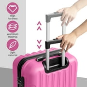 Zimtown 3 Piece Nested Spinner Suitcase Luggage Set With TSA Lock Pink