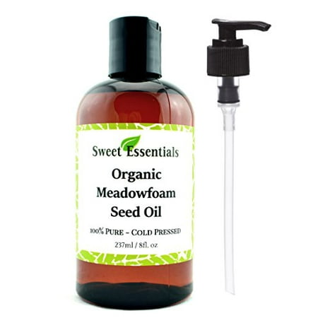 100% Pure Organic Meadowfoam Seed Oil | 8oz | Cold Pressed | For Hair, Skin & Nails | Eyelash Growth | For All Skin & Hair Types | Also Excellent For Mature