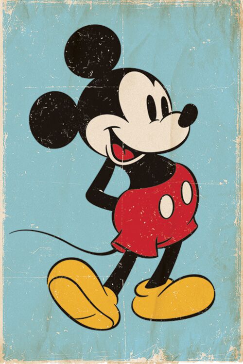 Poster - Studio B - Mickey Mouse - Retro Wall Art P4307 - Walmart.com ...