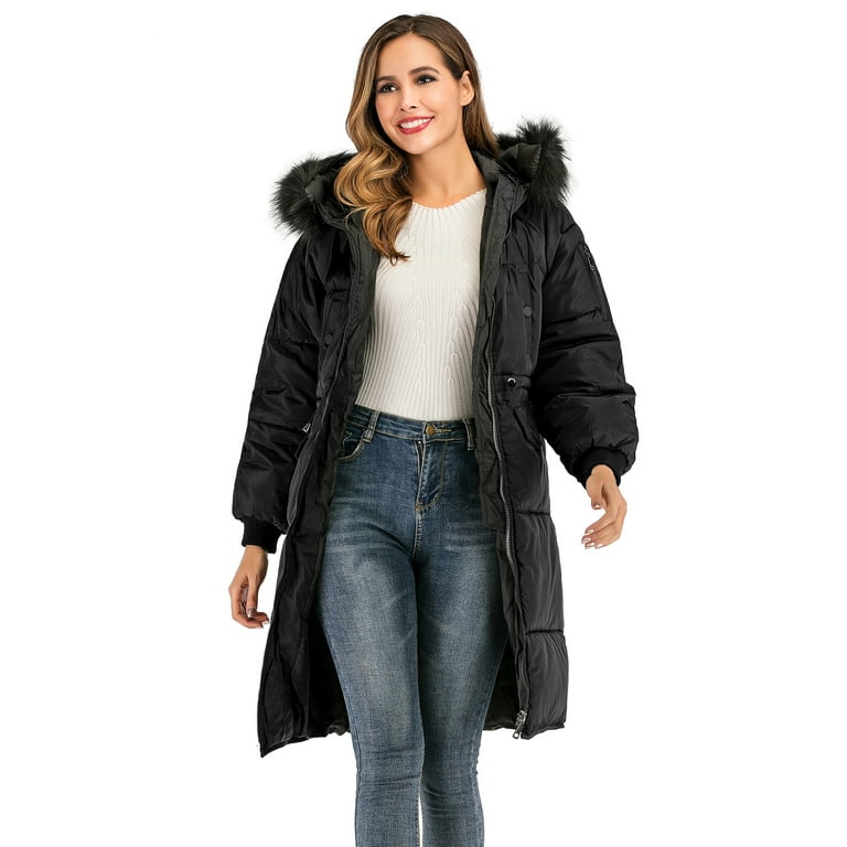 Women's Heavy Puffer Long Coat Thickened Hooded Down Jacket Winter