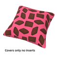 thumbnail image 3 of Throw Pillow Covers, Chocolate Print Pink Soft Square Pillow Cases with Invisible Zipper for Couch Bed Sofa, Farmhouse Fall Home Decor 18"x18", 3 of 7