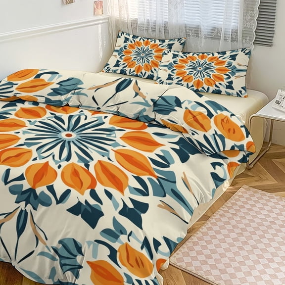 Bohemian Mandala (31) Duvet Cover Set Themed Multicolor Polyester Bedding Set for Bedroom Decoration