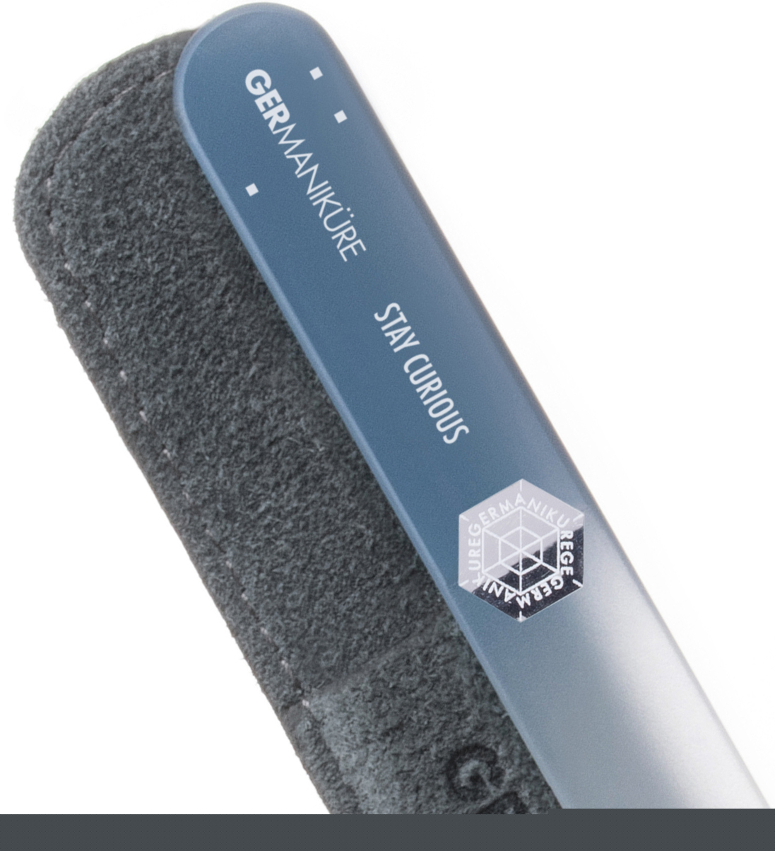 STAY CURIOUS Genuine patented Czech mantra crystal glass manicure pedicure nail file in leather