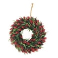 thumbnail image 1 of Guirnalda de guirnalda de puerta delantera de 45 cm Planta, Telón de fondo verde Pared de Navidad Ventana Acción de gracias Colgando 35cm verde rojo Sunnimix Corona de puerta delantera, 1 of 8