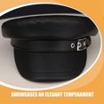thumbnail image 4 of Stylish PU Beret Hat For Women Breathable Comfortable Cabbie Hat With Buckle Fashion Beret Women Hat Trendy Beret Painter Hat, 4 of 4