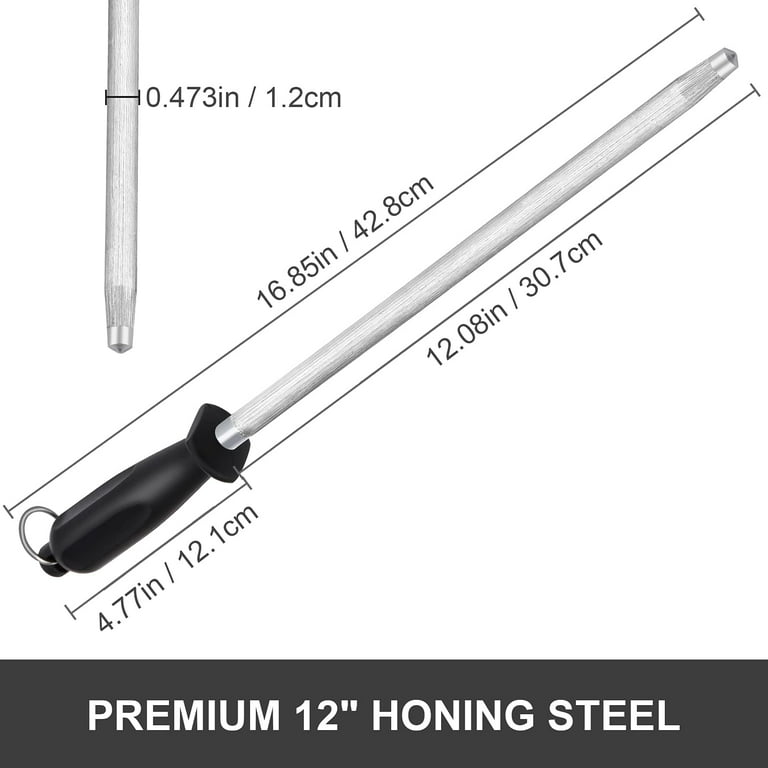  Professional Honing Steel 12”, Magnetized for Safety