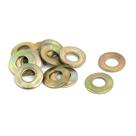 M12 Inner Dia Carbon Steel Serrated Conical Washer Bronze Tone 15pcs