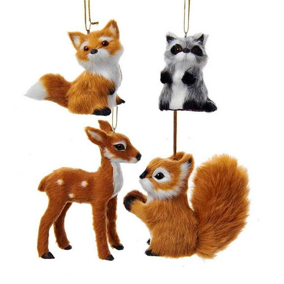 Kurt Adler 2-4" Plush Animal Ornament 4/asstd