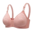 thumbnail image 1 of Gibobby Brasier con Cierre Frontal Push Up Sujetador con botones en la parte delantera para mujer, ropa interior de moda sin borde para el pecho(Rosa,E), 1 of 2