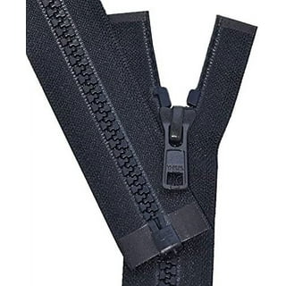 Zipperstop Wholesale YKK - Vislon Jacket Zipper Reversible Slide YKK #5 Molded Plastic Separating End - Color Blck Custom Length (27 Inches)