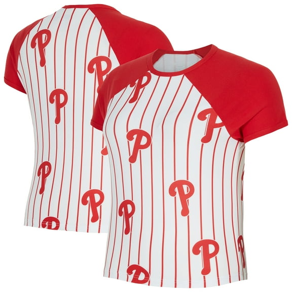 Women's-Concepts Sport  White Philadelphia Phillies Outbound Pinstripe Raglan Top