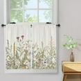 thumbnail image 3 of Floral Kitchen Curtains Small Wildflower Cafe Curtains Green Leaves Plant Botanical Rod Pocket Farmhouse Sage Herb Living Room Bedroom Window Drape Treatment Fabric 2 Panels 27.5 x 39 Inch, 3 of 4