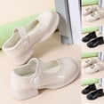 thumbnail image 1 of JDQJBZ Girls Leather Shoes Princess Flats Solid Color Soft Sole, 1 of 5