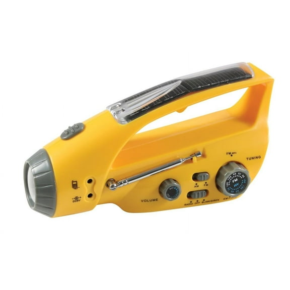 Rothco Solar/Wind Up Flashlight w/Radio, Also Charges USB Devices, Mobile Phones