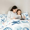 thumbnail image 5 of Castle Fairy Blue Airplane 3-Piece Full Comforter Set for Children, 5 of 8