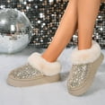 thumbnail image 4 of Women's Glitter Snow Boots - Fuzzy Lined Winter Slipper Boots for Indoor & Outdoor Use., 4 of 14