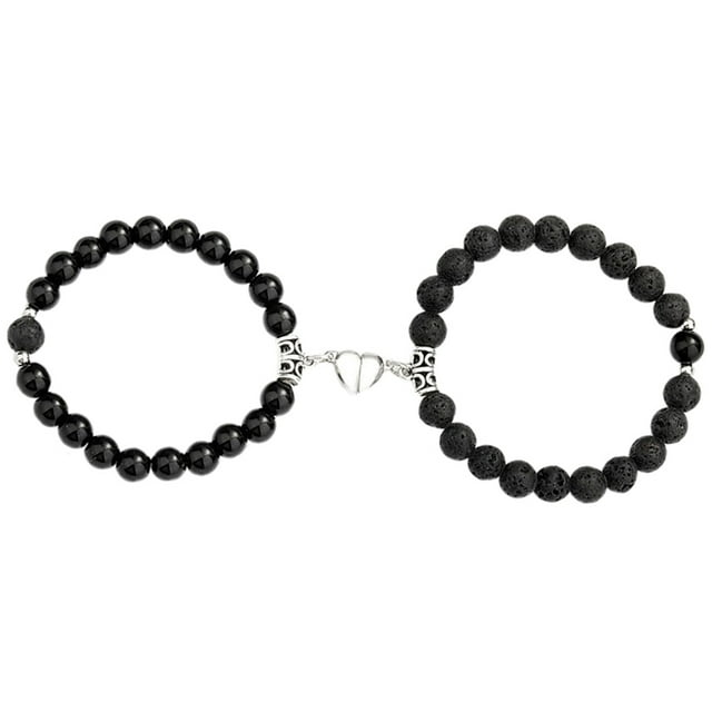 Bangcool Couple Bracelet Perlé Magnétique 2PCS 8mm Relation Bracelet Assorti