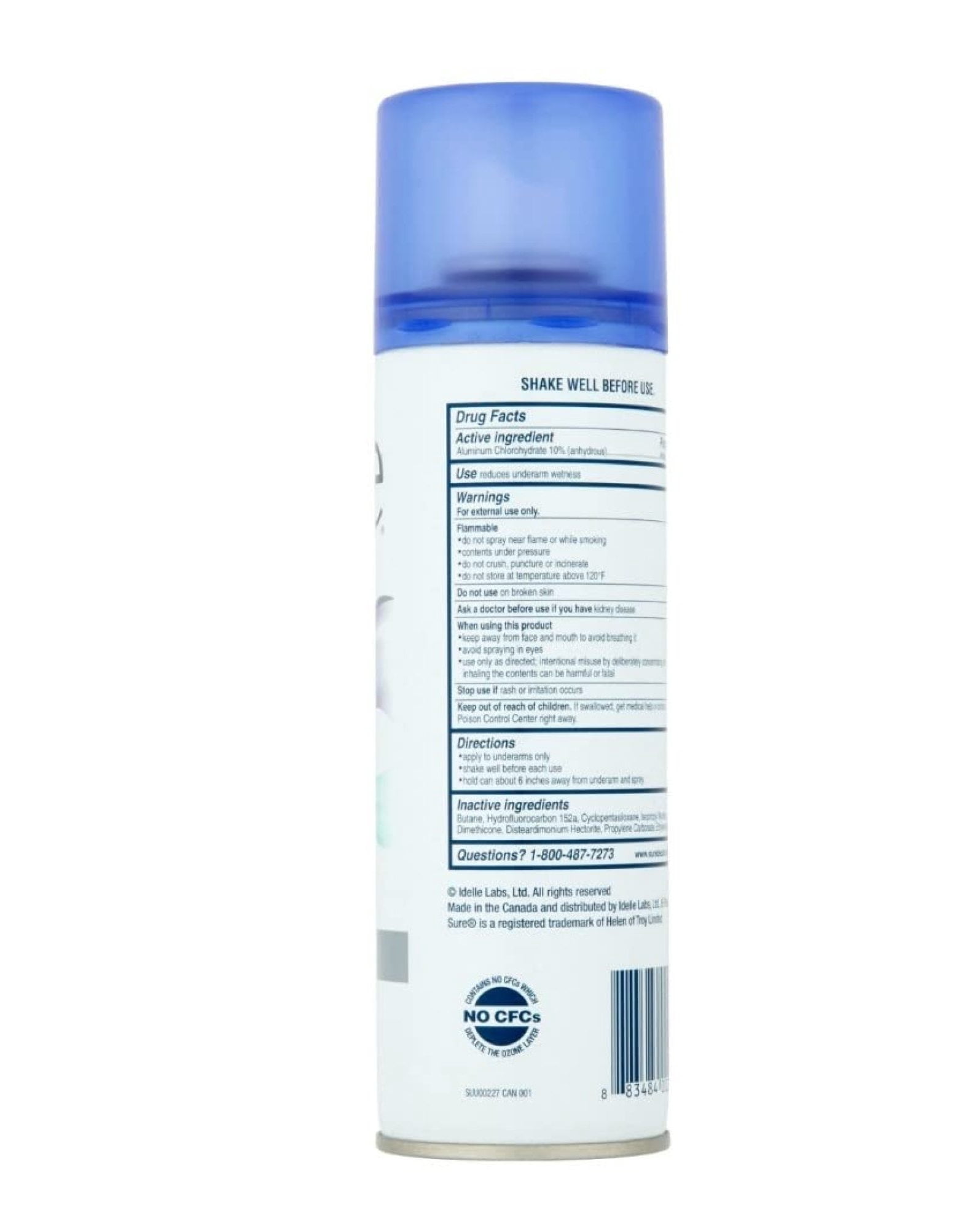 Sure Anti-Perspirant & Deodorant Aerosol Spray Unscented, 6 oz (Pack of 6)