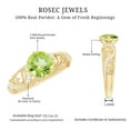 thumbnail image 6 of Rosec Jewels Peridot Art Deco Engagement Ring With Diamond (6 MM - AAA Quality), 10K Yellow Gold, US 5.50, 6 of 7