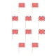 thumbnail image 3 of Monstrate 100 piezas accesorios de charcutería palillos de banderas marcadores Race Car Toppers cóctel Cupcake aperitivos comedor tela escocesa blanca roja 10piezas, 3 of 6