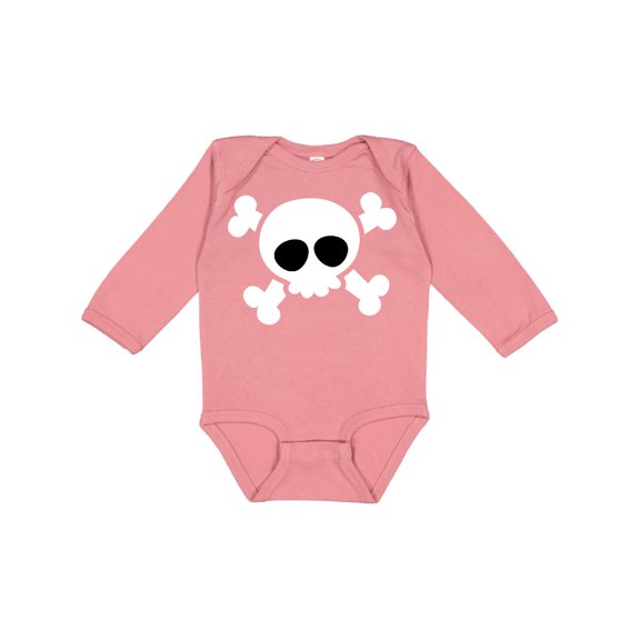 Inktastic Skull Design Boys or Girls Long Sleeve Baby Bodysuit