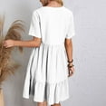 thumbnail image 7 of Summer Empire Waist Dress for Womens Smocked Flutter Short Sleeve V Neck Midi Dresses, 7 of 7