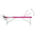 thumbnail image 3 of vidaXL 3-Zone Foldable Massage Table Aluminium White and Pink, 3 of 5