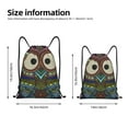 thumbnail image 2 of Xecao Boho Owl Pattern Sports Drawstring Backpack - String Swim Gym Bag with Wet Proof Pocket for Women&Men-Medium, 2 of 6